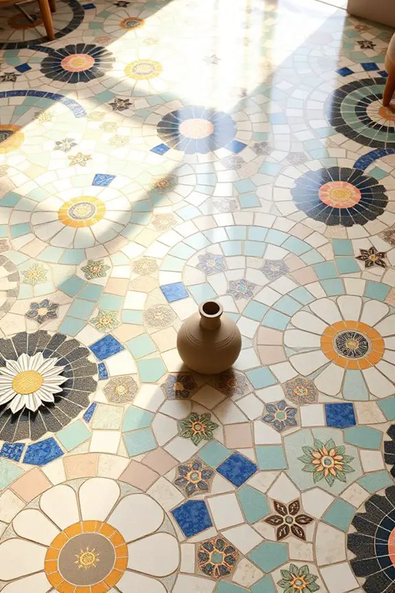 creative artistic mosaic tiles
