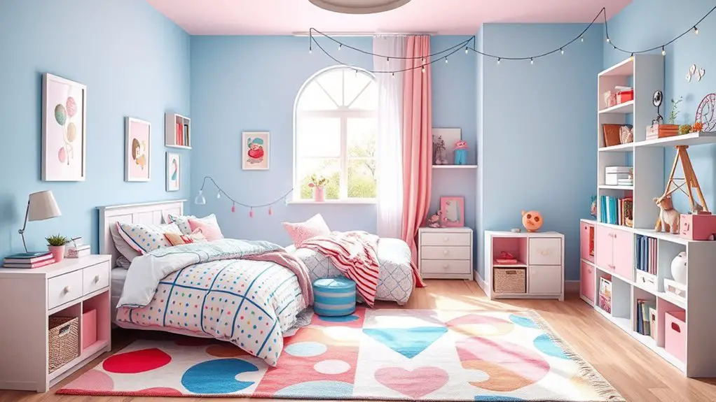 creative blue and pink bedrooms