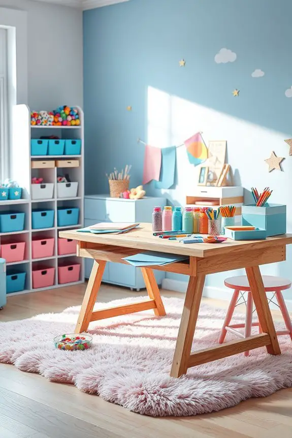 creative blue and pink corner