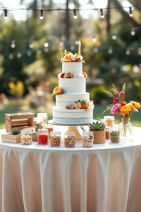 creative cake table styling