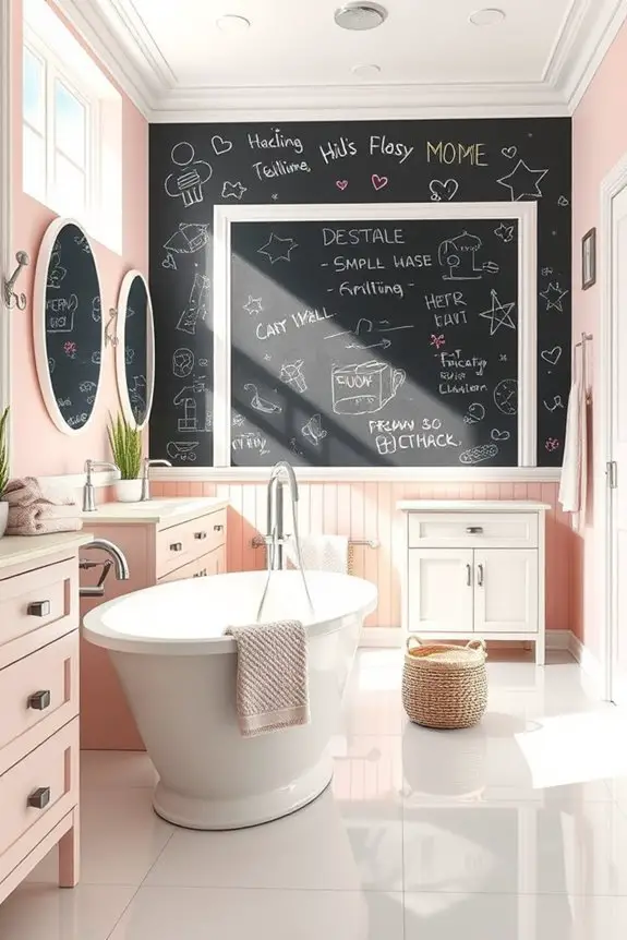creative chalkboard bathroom walls