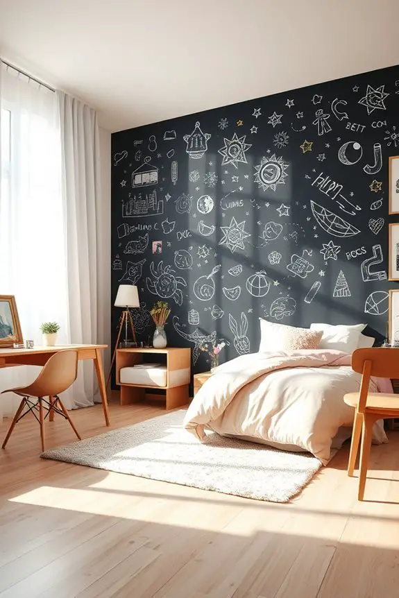creative chalkboard wall expression