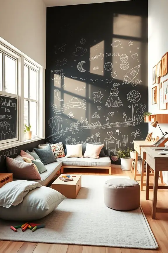 creative chalkboard wall space