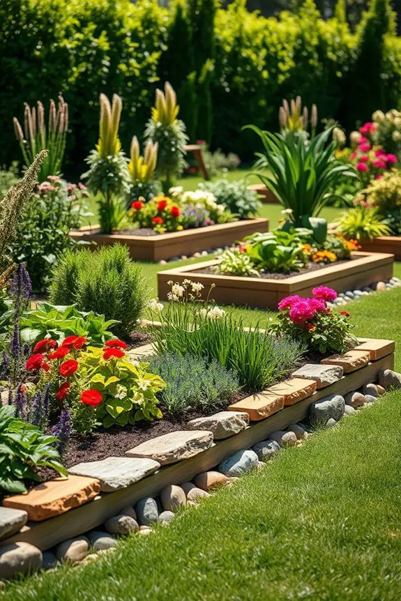 creative garden bed edging
