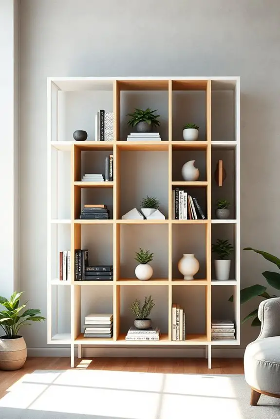 creative geometric shelving design