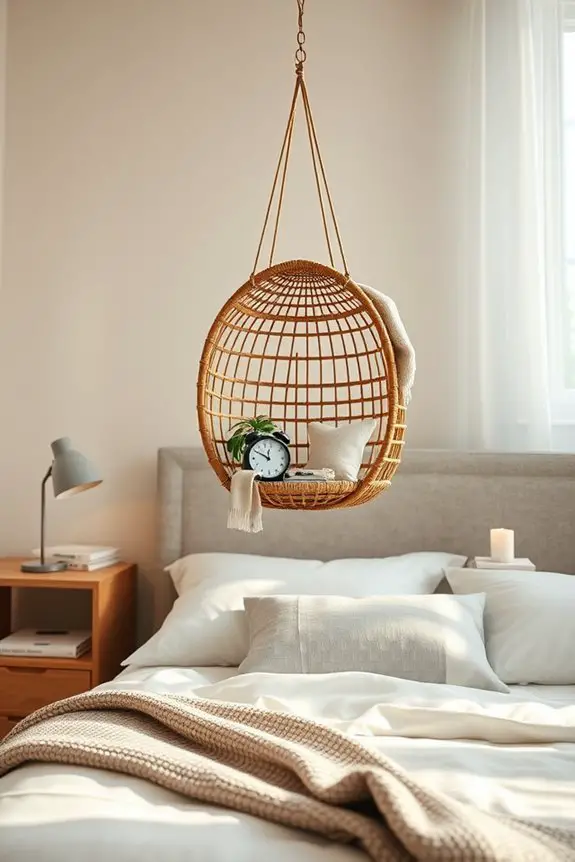 creative hanging basket nightstand
