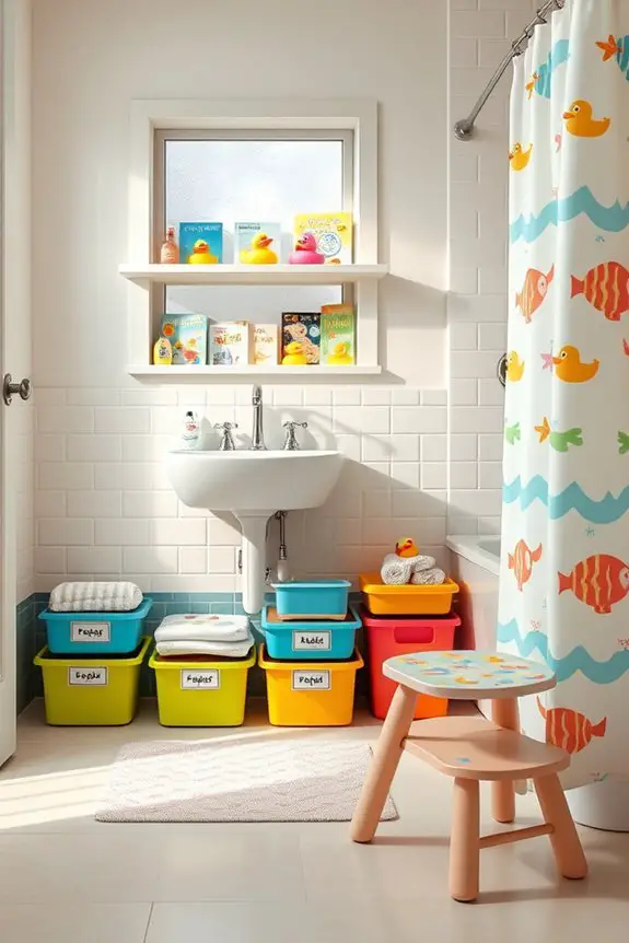 creative kids bathroom storage