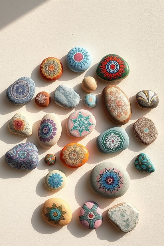 creative painted rock displays