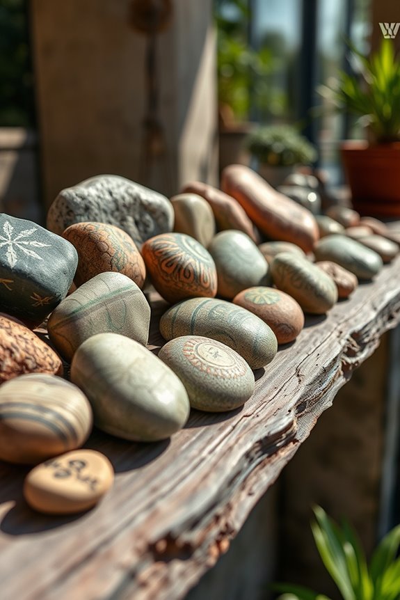 creative painted rock displays