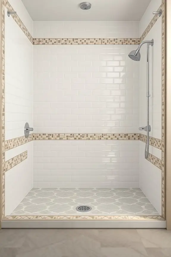 creative shower tile accents
