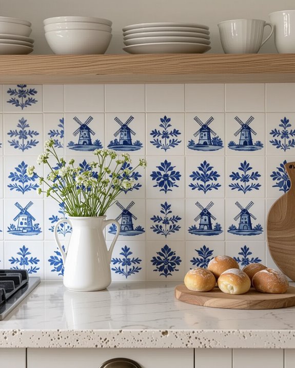 crisp classic tile backsplash