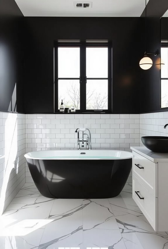 crisp high contrast black white scheme