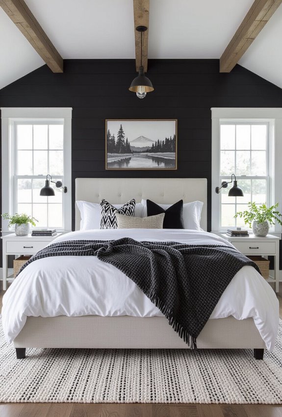 crisp monochrome farmhouse contrast