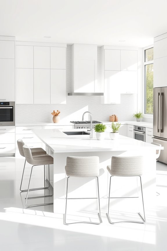 crisp white kitchen aesthetics