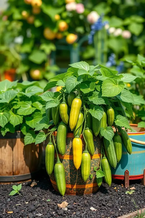 cucumbers thrive in containers