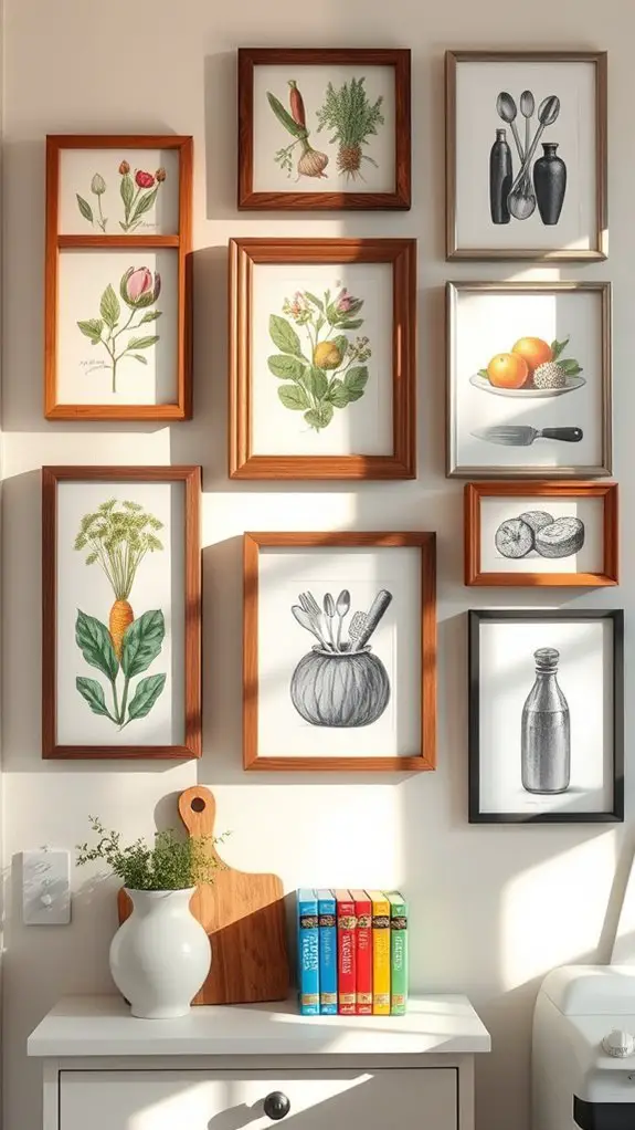 culinary art gallery wall