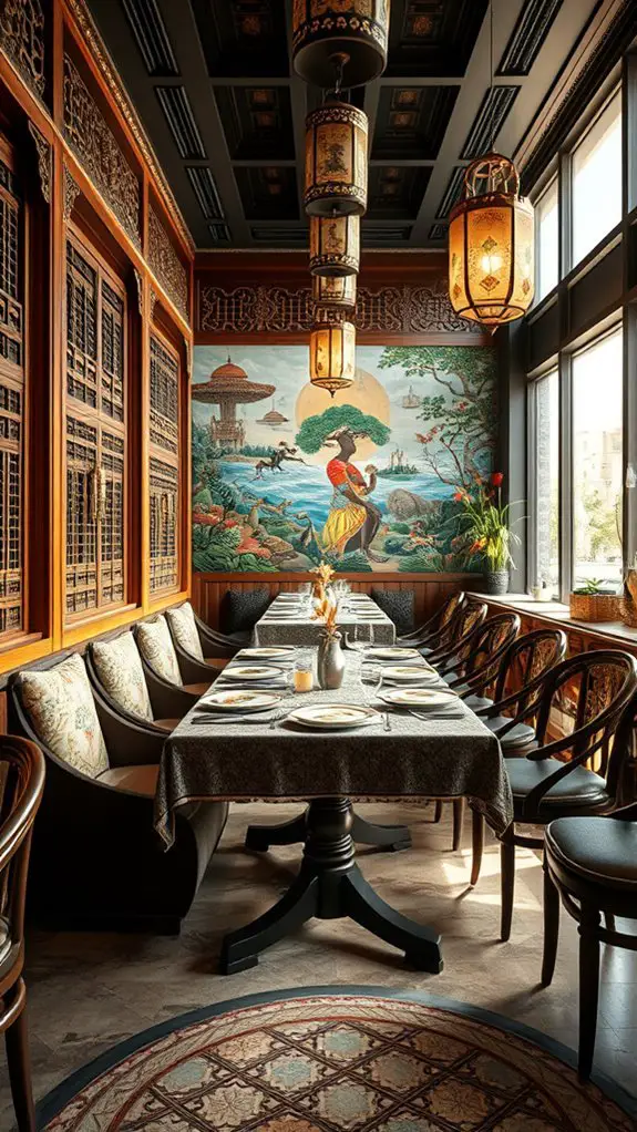 cultural decor enhances dining