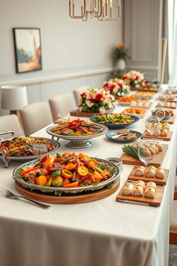 culturally themed buffet setups