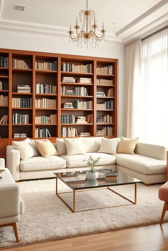 curated bookshelves enhance elegance