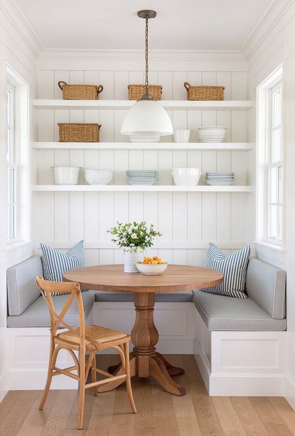 curated coastal open shelving