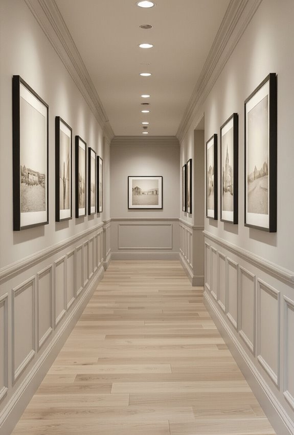 curated corridor with spotlights