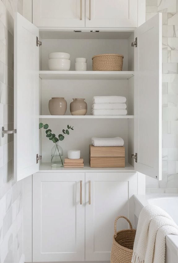 curated functional open cabinet styling