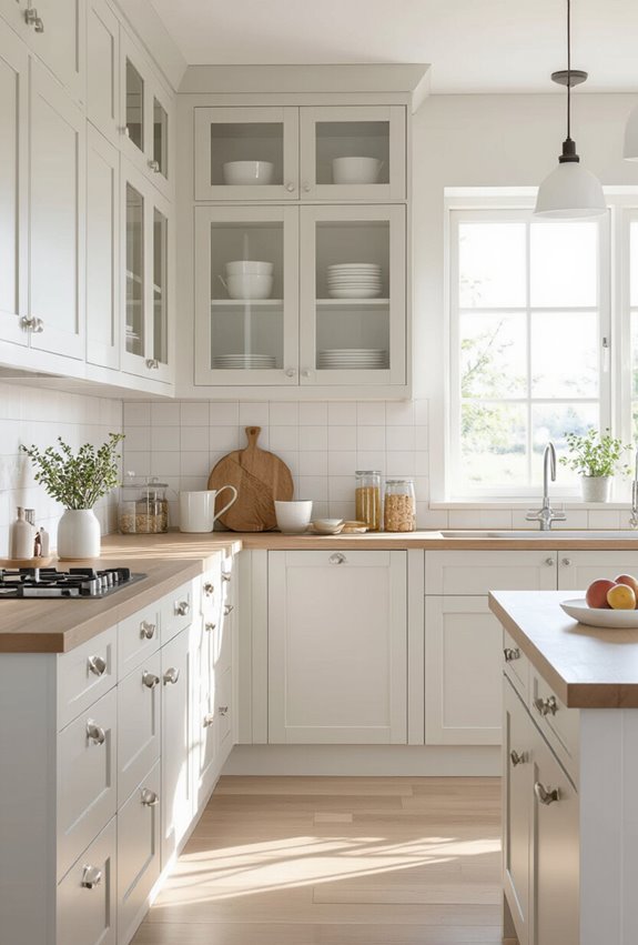 curated glass front cabinet displays