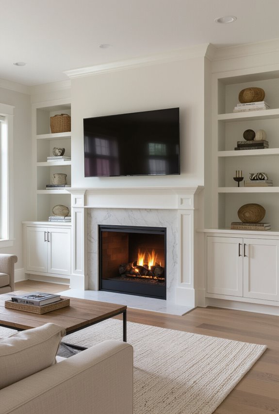 curated mixed depth built in shelving
