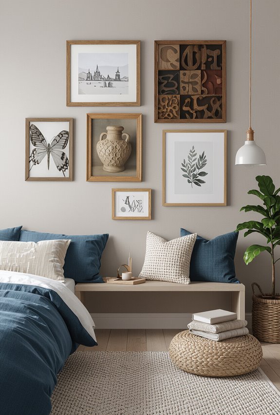 curated mixed frame gallery display