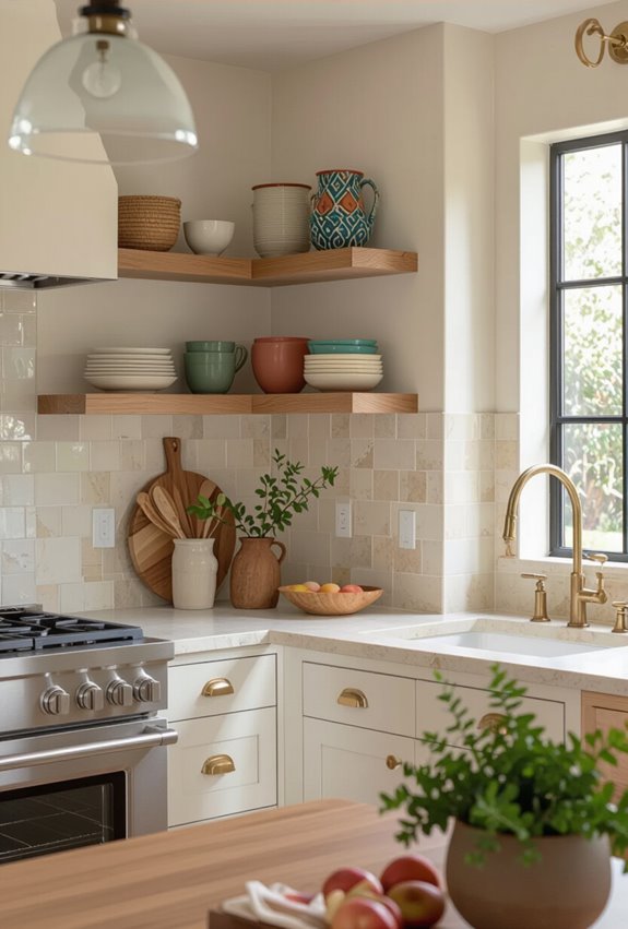 curated mixed metal kitchen accents