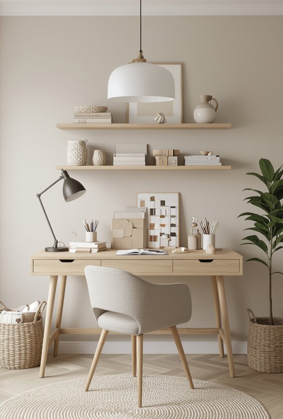 curated scandinavian minimal workspace