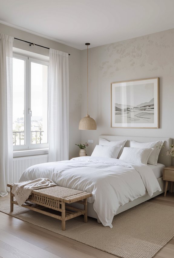 curated travel infused mediterranean bedroom