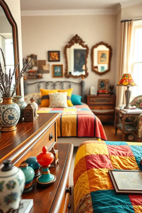 curated vintage bedroom display