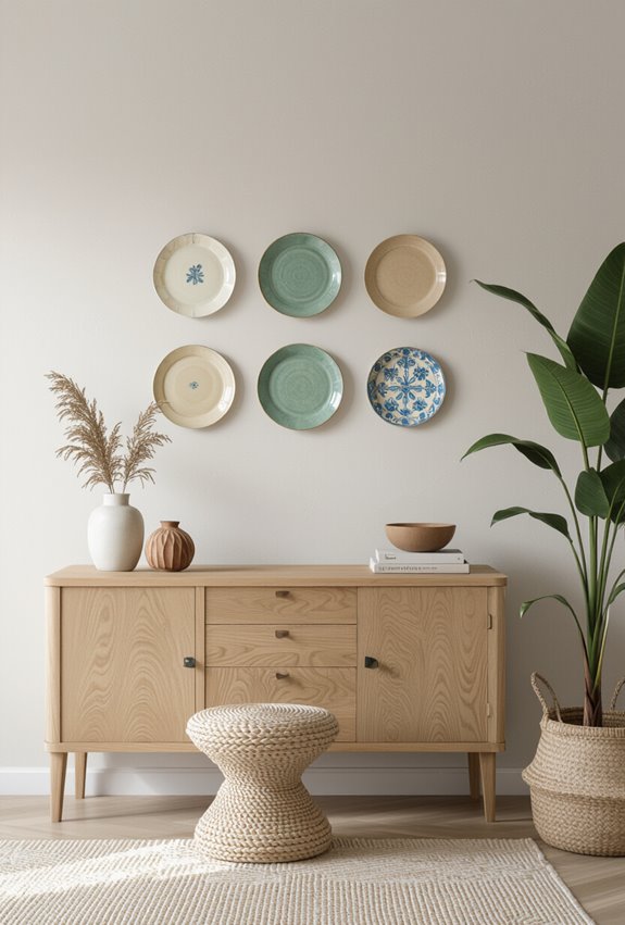 curated vintage plate arrangement