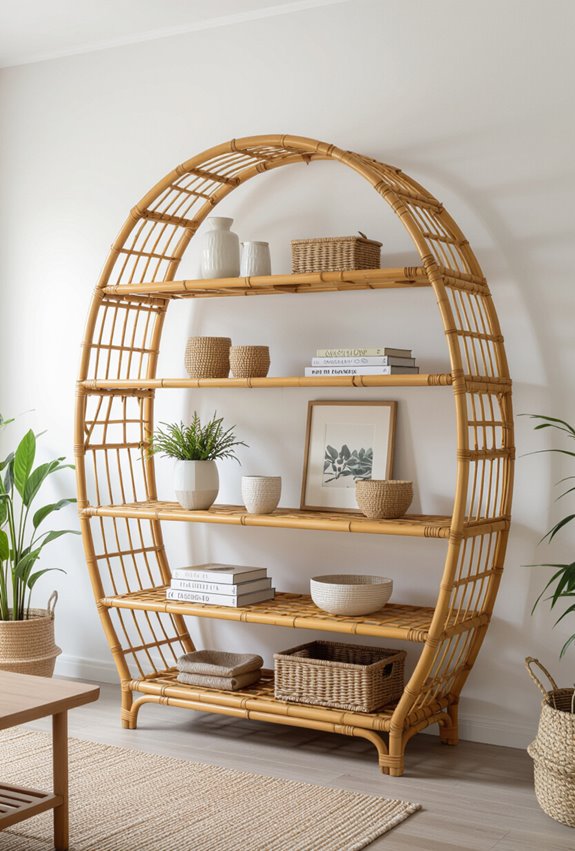 curved bamboo sculptural display