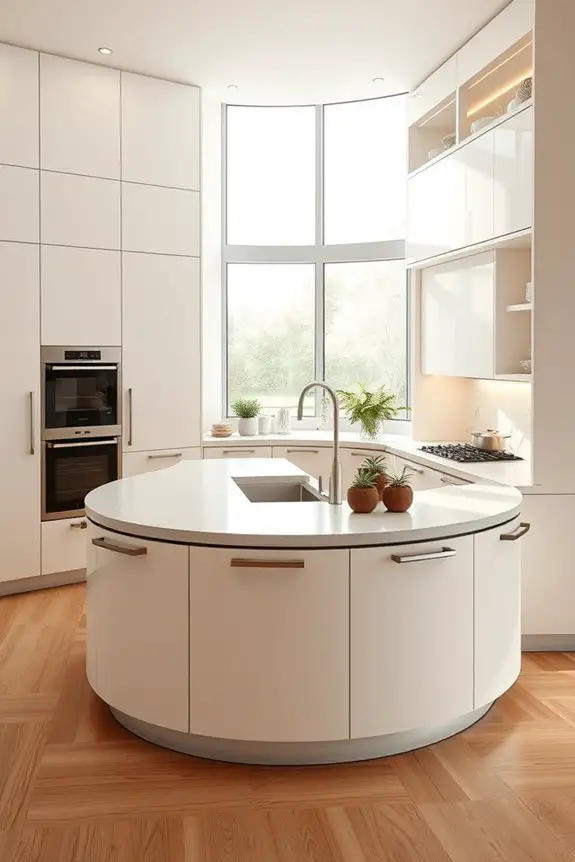 curved cabinet design elegance
