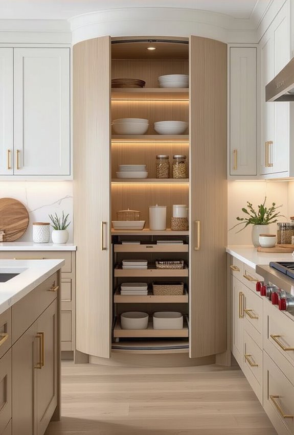 curved concealed pantry doors