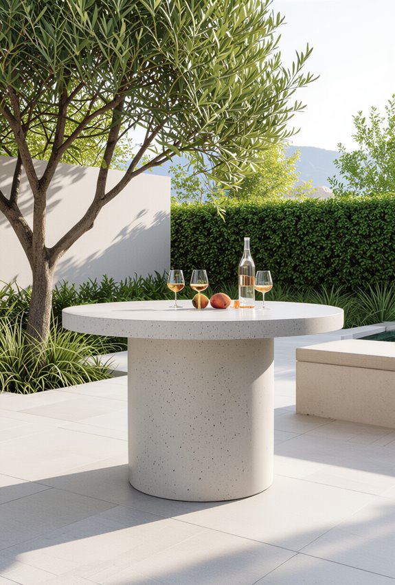 curved concrete social seating
