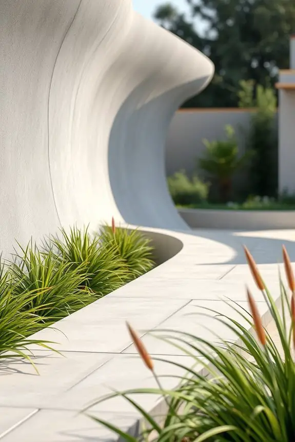 curved concrete wall aesthetics