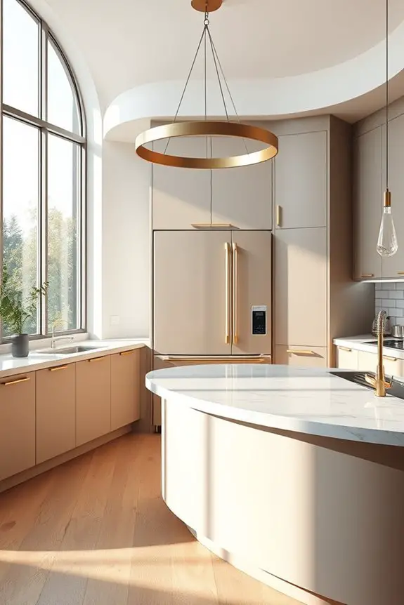 curved edges enhance kitchen design