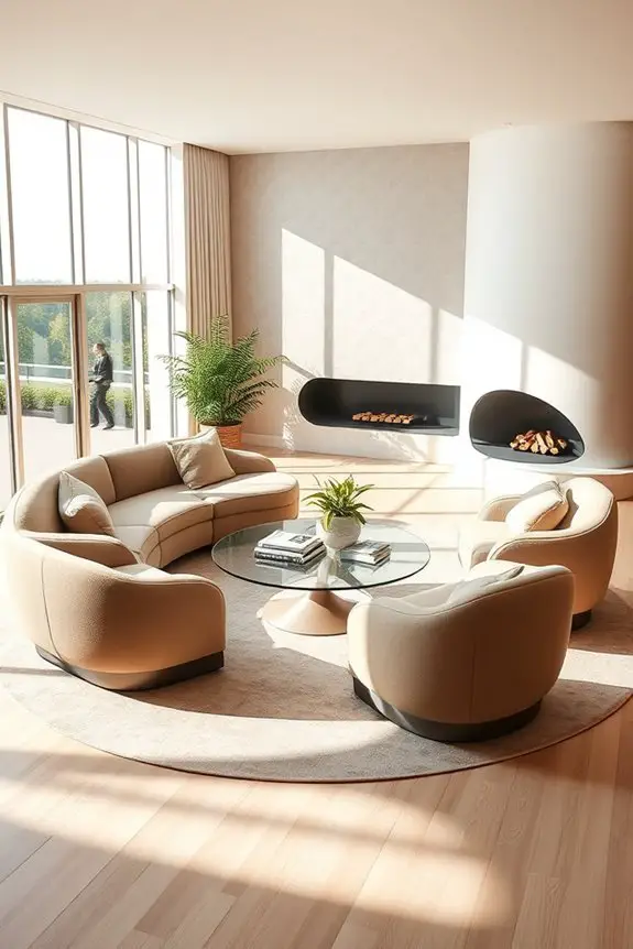 curved furniture enhances conversation