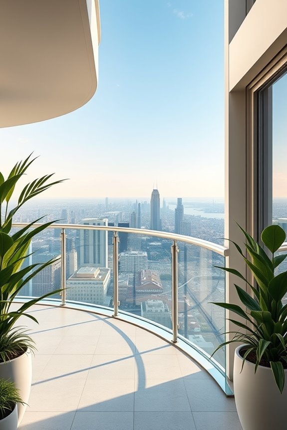 curved glass balcony designs
