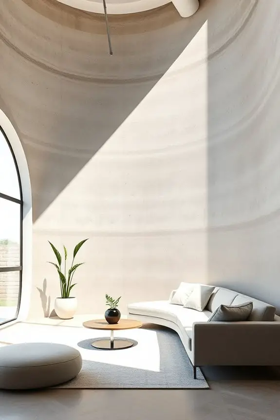 curved plaster walls enhance design