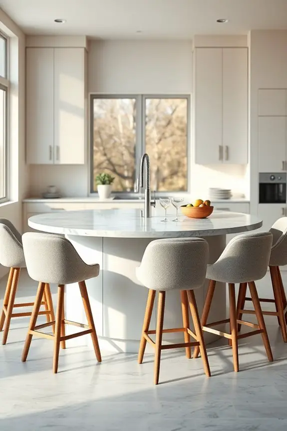 curved stools enhance aesthetics