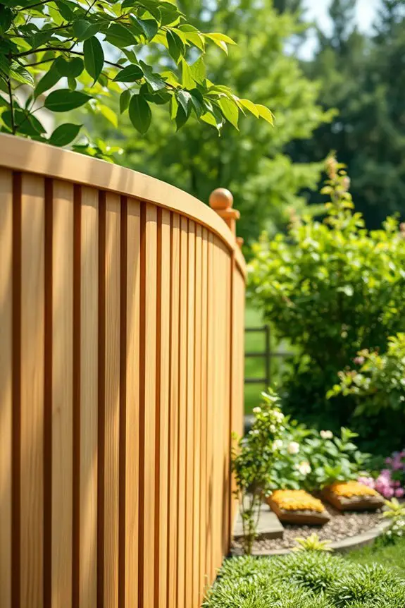 curved wooden fence elegance
