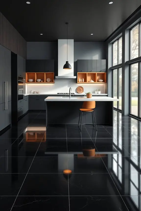 custom black floor elegance