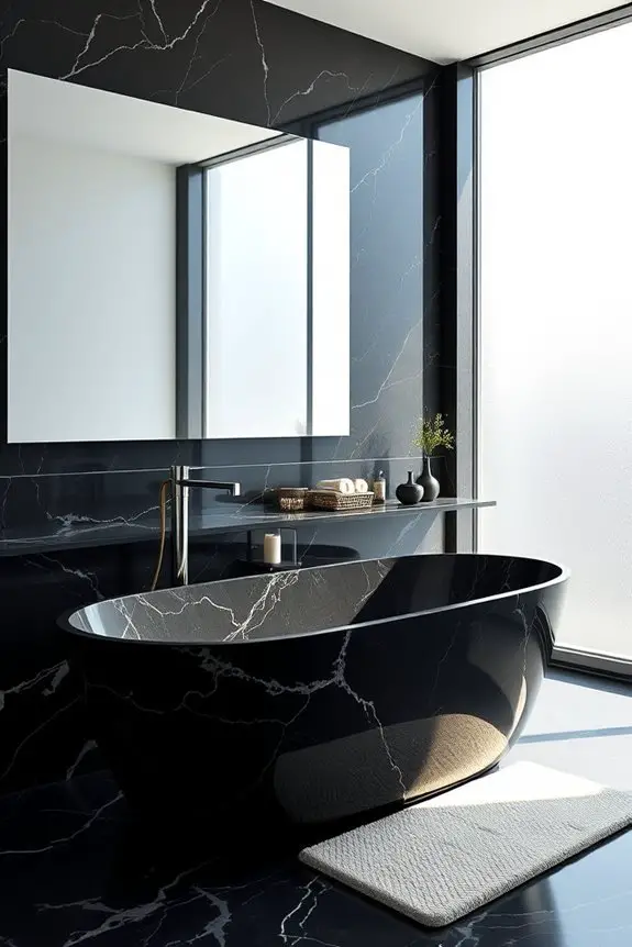 custom black marble features