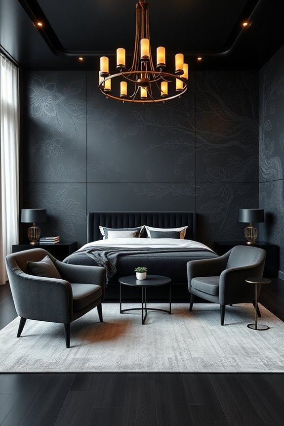 custom black wall murals