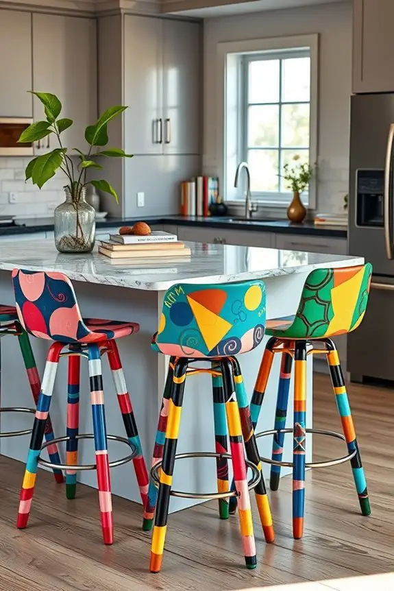 custom colorful bar stools