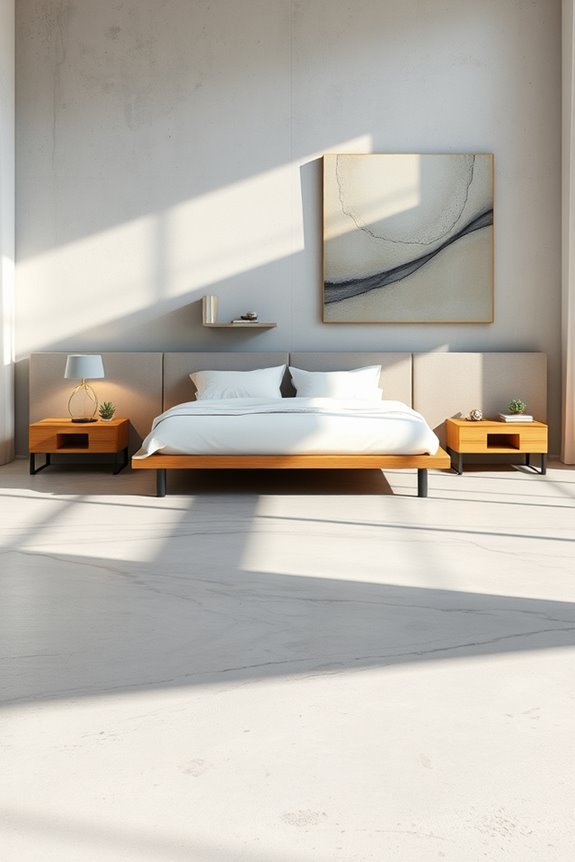 custom concrete bedroom accents